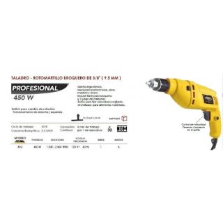 Rotomartillo 3/8 Pulg 350W AD-812 Adir