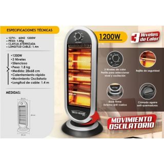 Calefactor Eléctrico Con Ventilador 1200W 4815 Adir