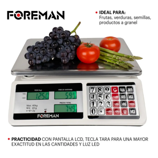 Bascula Digital 40kg FOBD40 Foreman