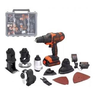Taladro inalambrico 20V MAX* Matrix™ con 6 cabezales intercambiables MTX20K6A Black & Decker