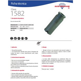 Broca de diamante para granito 1582 11-MM Austromex