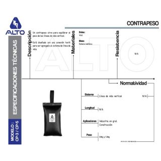 Contra peso 3 Kg CP-3K Alto Altura Segura