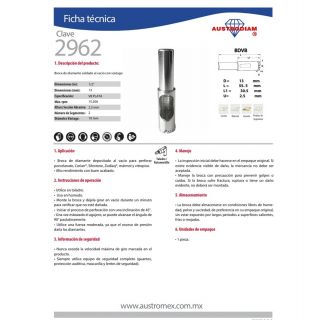 Broca de Diamante 1/2” 2962 Austromex