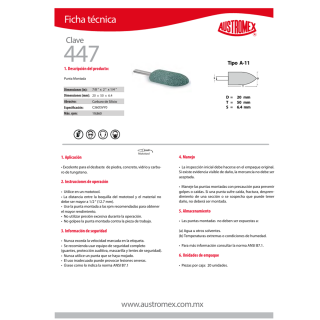 Punta montada verde tipo A 447 Austromex