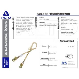 Cable de Posicionamiento C92Y Alto Altura Segura
