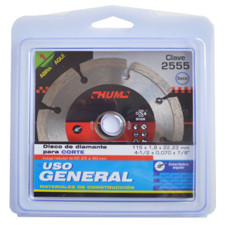 Disco de diamante segmentado HUM 4-1/2 Pulg 2555 Austromex