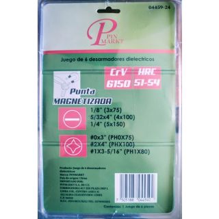Juego Desarmadores Aislados 6 Pzs 04459-24 Pin Markt