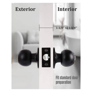 Cerradura de perila p/baño ball negro 89696 Yale