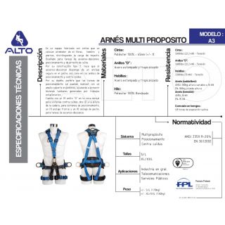 Arnés de posicionamiento 5 puntos A3 Alto Altura Segura