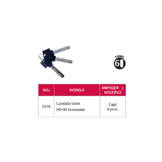 Candado de latón acorazado HD-90 (5578) Phillips