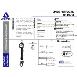 Cable de nylon 2 Mts RWS6FT Alto Altura Segura