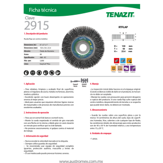 Rueda flap con vástago 2-1/2X1X1/4 954 Austromex