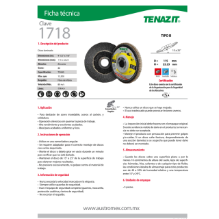 Disco Laminado TZA G80 4-1/2” 1718 Austromex