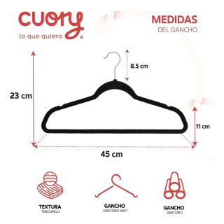 Ganchos Terciopelo 50 Pzs CUOH-GA3 Cuory