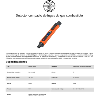 Detector Fugas de Gas Combustible ET190 Klein Tools