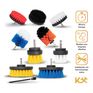 Cepillo para Taladro Juego 10 Piezas para Limpieza Cerdas Multiusos 300159 Kingsman