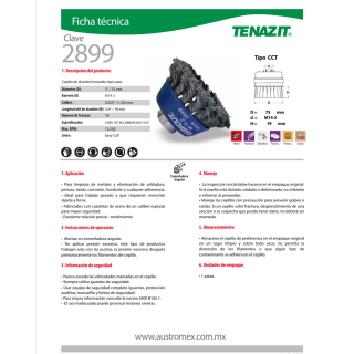 Carda Tipo Copa Trenzado 3” x M14-2 2899 Austromex