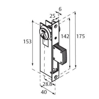Cerradura para perfiles de aluminio duranodik 595 (475) Phillips