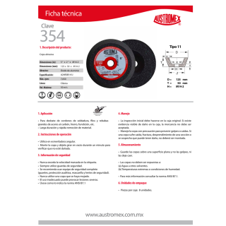 Copa Para Desbaste Metal 5" x 2"x M14-2 354 Austromex