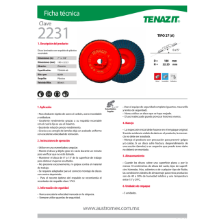 Disco Laminado TZHUM G60 7" 2231 Austromex