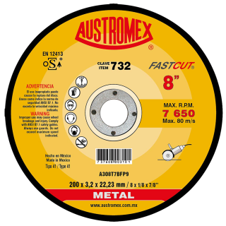 Disco para corte de metal 8 Pulg 732 Austromex