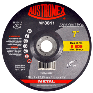 Disco para desbaste de metal 7 Pulg 3811 Austromex