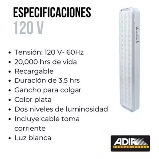 Lampara de emergencia recargable 60 leds AD-1021 Adir