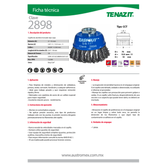 Carda Tipo Copa Trenzado 3” x 5/8”-11H 2898 Austromex