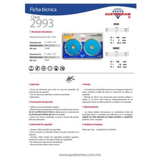 Juego Discos de Diamante 4” 2993 Austromex