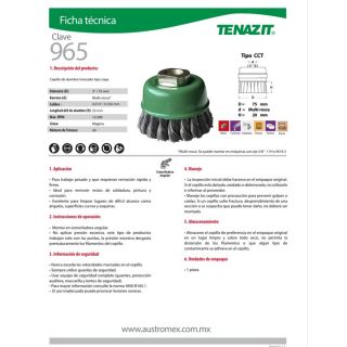 Carda Tipo Mini Copa Trenzado 3” Multi-rosca* 965 Austromex