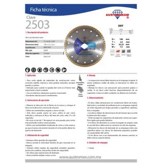 Disco de diamante turbo Easy-cut 7 Pulg 2503 Austromex