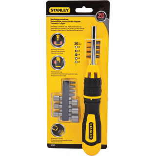 Destornillador ratchet tipo matraca 20 accesorios 62-574 Stanley